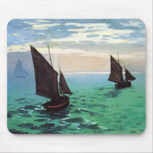 Monet Fishing Boats at Sea Mouse Pad