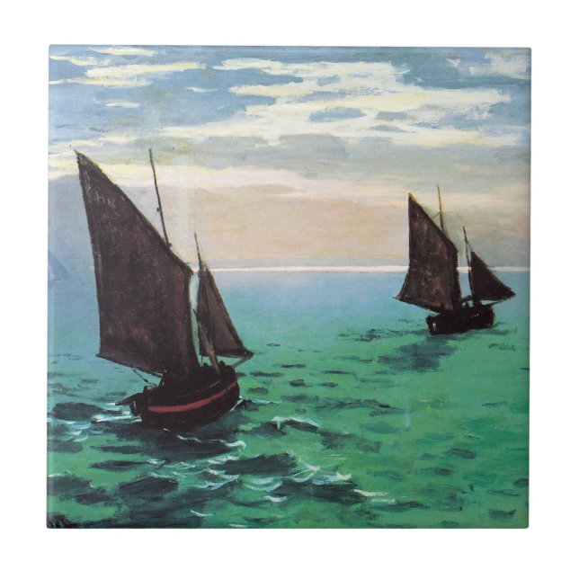 Monet Fishing Boats at Sea Tile (Front)