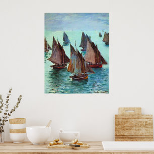 Monet - Fishing Boats, Calm Sea, Poster