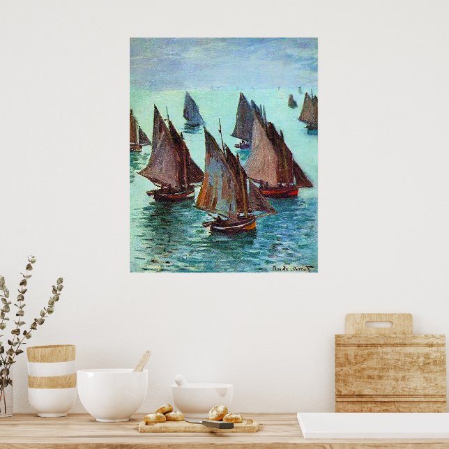 Monet - Fishing Boats, Calm Sea, Poster (Kitchen)