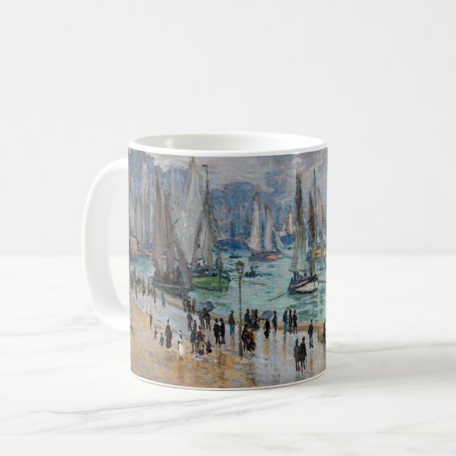 Monet - Fishing Boats Leaving the Harbour, Le Havr Coffee Mug (Front Left)