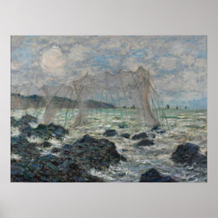 Monet - Fishing Nets At Pourville Poster