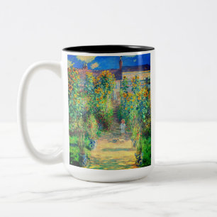 Monet Flower Garden Two-Tone Coffee Mug