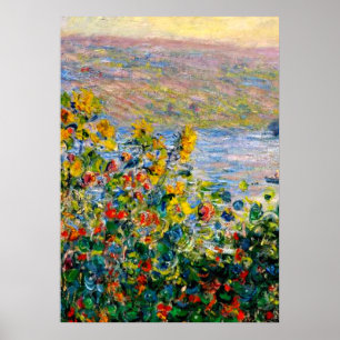 Monet - Flowerbeds at Vetheuil Poster
