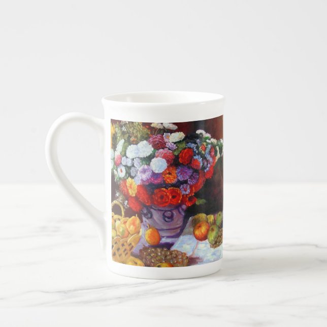 Monet Flowers and Fruit Bone China Mug (Left)