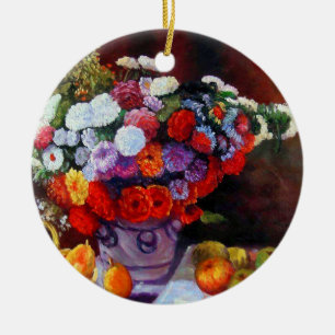 Monet Flowers and Fruit Ceramic Tree Decoration