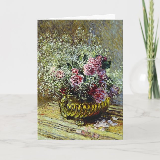 Monet - Flowers in a Pot Holiday Card (Front)