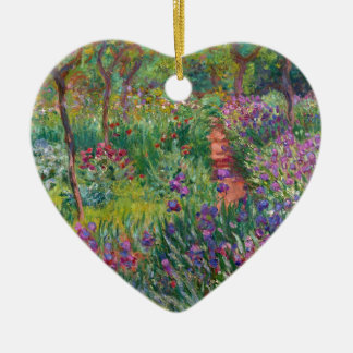 monet flowers vintage the-iris-garden-at-giverny ceramic tree decoration