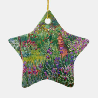 monet flowers vintage the-iris-garden-at-giverny ceramic tree decoration