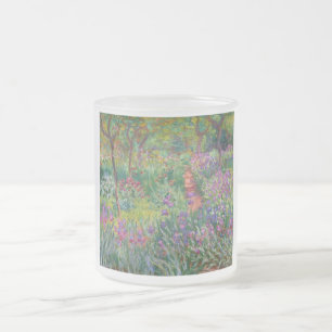 monet flowers vintage the-iris-garden-at-giverny frosted glass coffee mug
