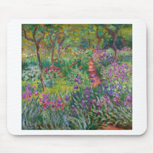 monet flowers vintage the-iris-garden-at-giverny mouse mat