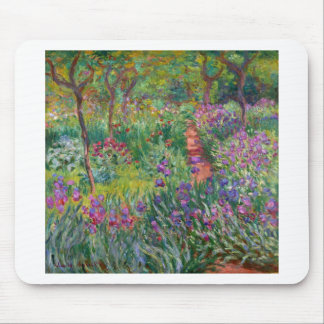 monet flowers vintage the-iris-garden-at-giverny mouse mat