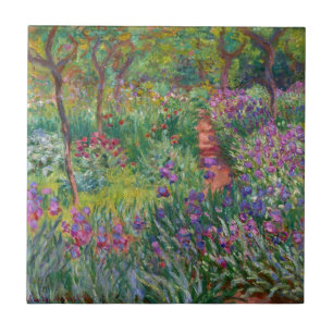 monet flowers vintage the-iris-garden-at-giverny tile