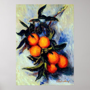 Monet France Branch of Orange Bearing Fruit Famous Poster