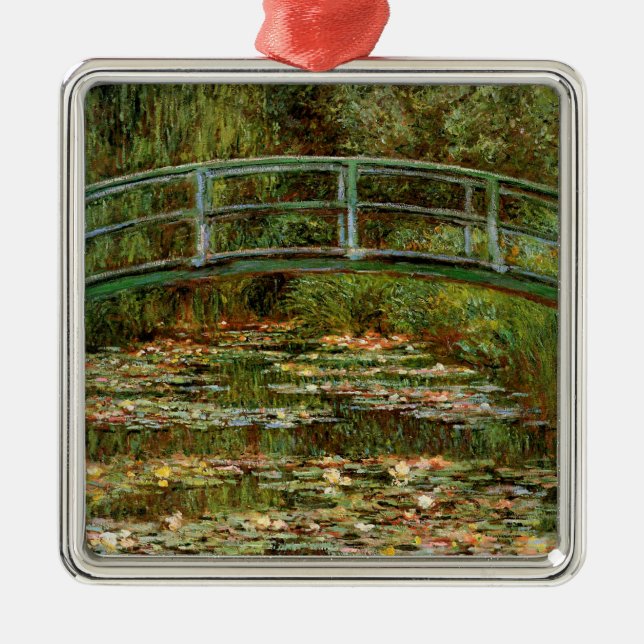 Monet French Japanese Bridge Art Metal Tree Decoration (Front)