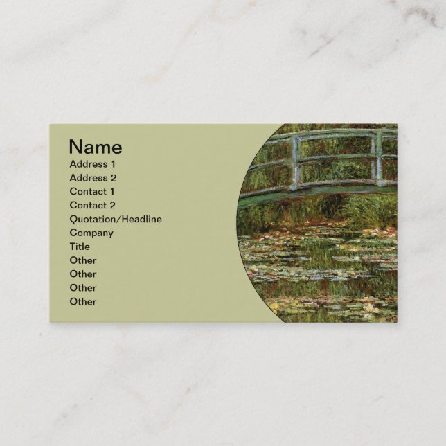 Monet French Japanese Bridge Giverney Business Card (Front)