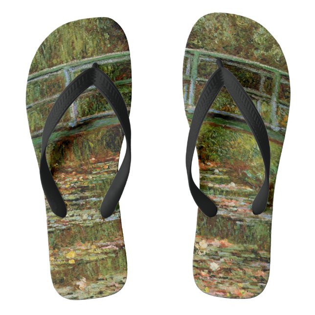 Monet French Japanese Bridge Giverney Flip Flops (Footbed)