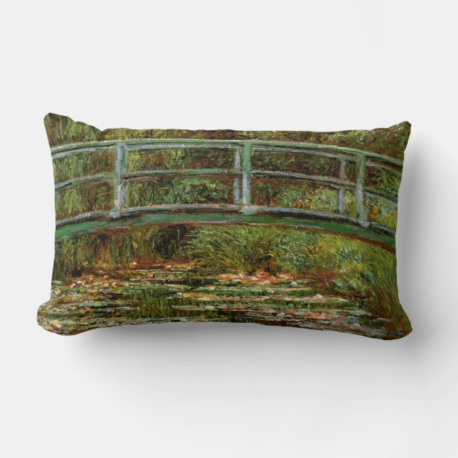 Monet French Japanese Bridge Giverney Lumbar Cushion (Front)