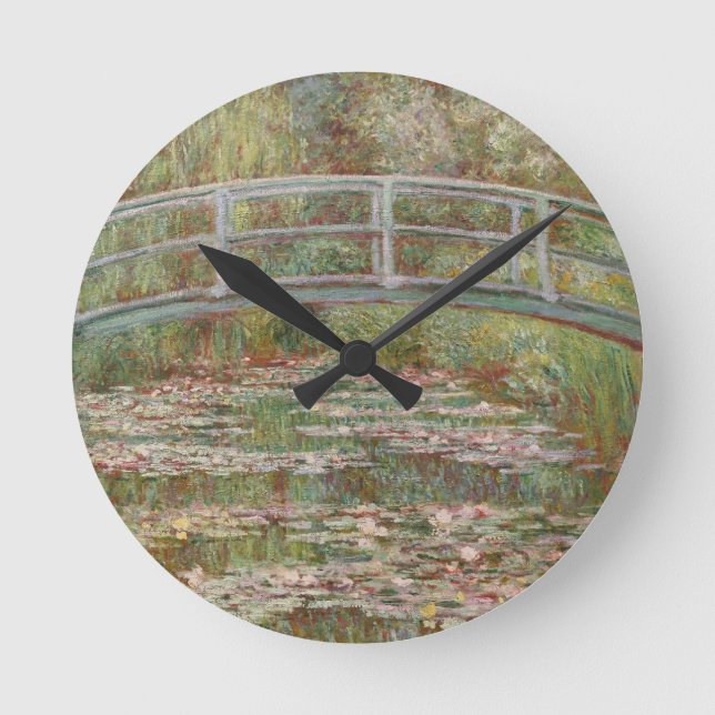 Monet French Japanese Bridge Giverney Round Clock (Front)