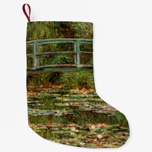 Monet French Japanese Bridge Giverney Small Christmas Stocking