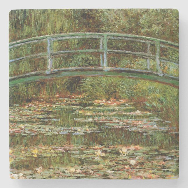 Monet French Japanese Bridge Giverney Stone Coaster (Front)