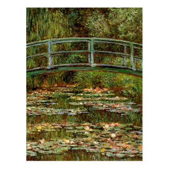 Monet French Japanese Bridge Impressionist Postcard
