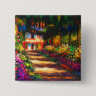 Monet Garden at Giverny 15 Cm Square Badge