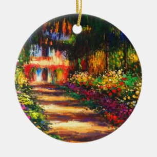 Monet Garden at Giverny Ceramic Tree Decoration