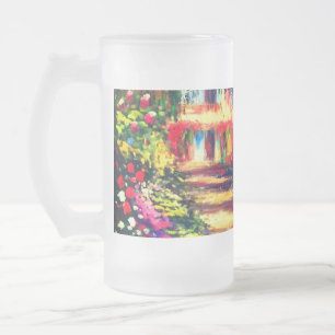 Monet Garden at Giverny Frosted Glass Beer Mug