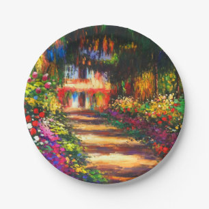 Monet Garden at Giverny Paper Plate
