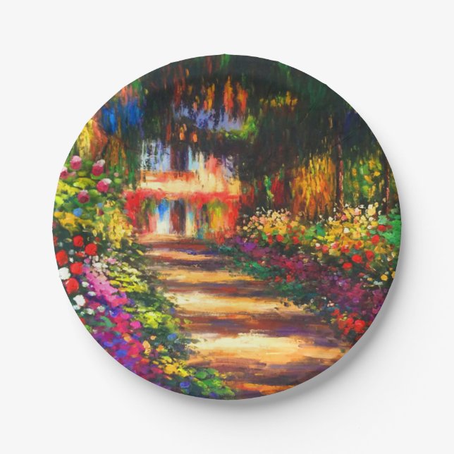 Monet Garden at Giverny Paper Plate (Front)