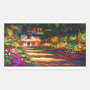 Monet Garden at Giverny Rectangular Sticker