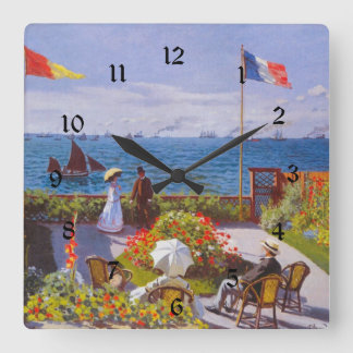 Monet Garden At Saint Addresse (St Addresse) Square Wall Clock