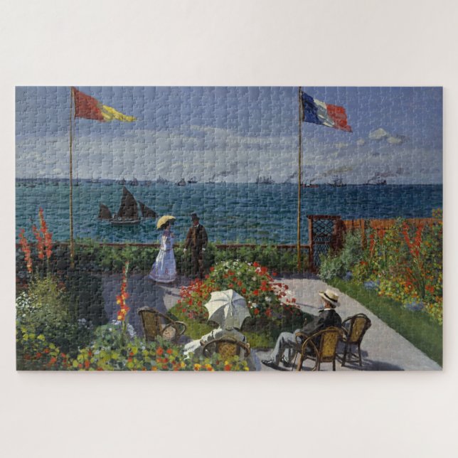 Monet Garden at Sainte-Adresse Painting Jigsaw Puzzle (Horizontal)