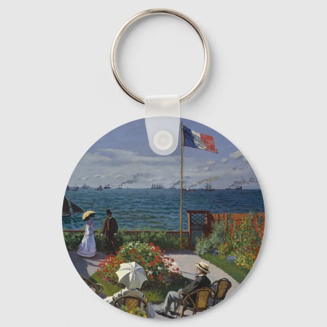 Monet Garden at Sainte-Adresse Painting Key Ring (Front)