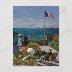 Monet Garden at Sainte-Adresse Painting Postcard