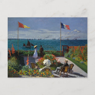 Monet Garden at Sainte-Adresse Painting Postcard