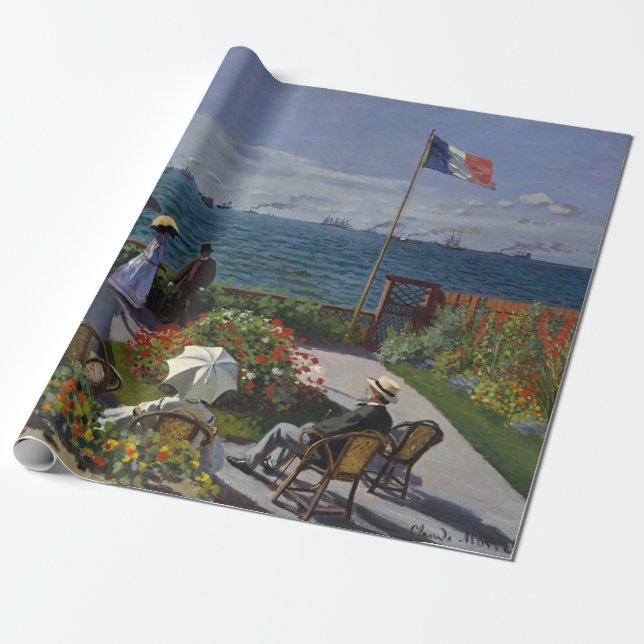 Monet Garden at Sainte-Adresse Painting Wrapping Paper (Unrolled)