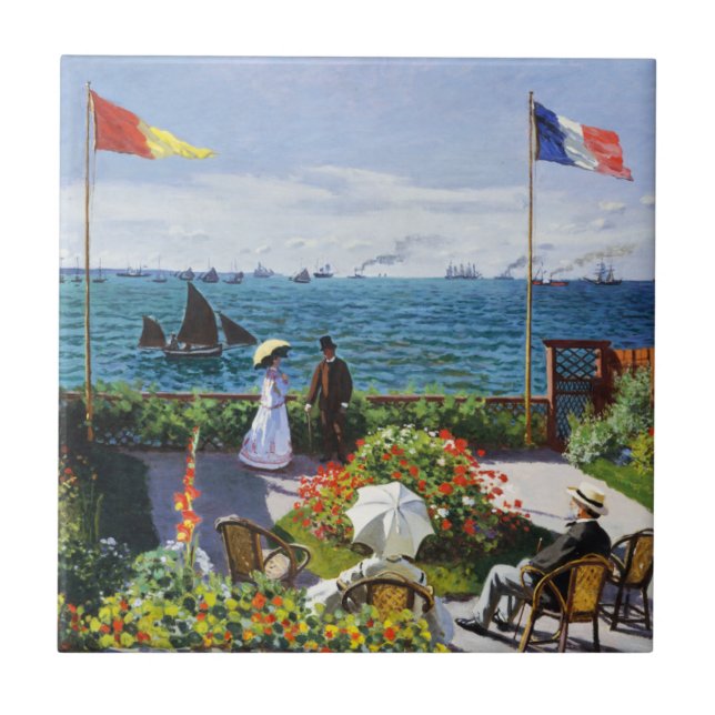 Monet Garden at Sainte Adresse Tile (Front)