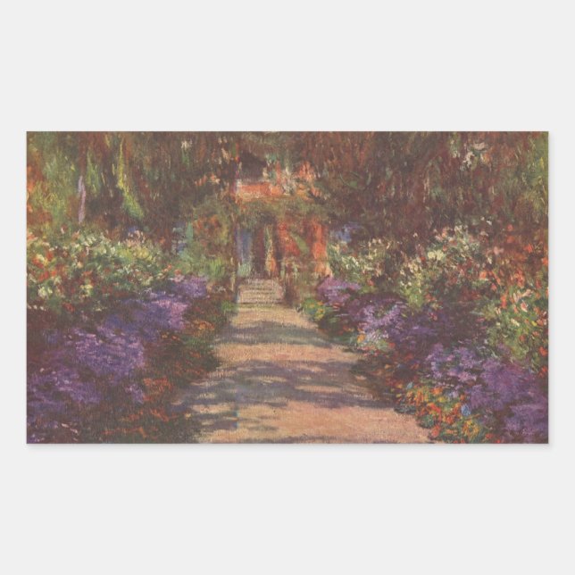 Monet: Garden Path, Rectangular Sticker (Front)