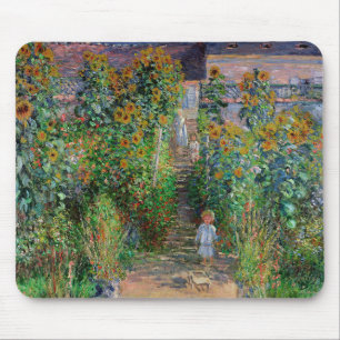 Monet Garden Vetheuil Impressionim Flower Painting Mouse Mat