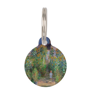 Monet Garden Vetheuil Impressionim Flower Painting Pet Tag