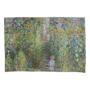 Monet Garden Vetheuil Impressionim Flower Painting Pillowcase