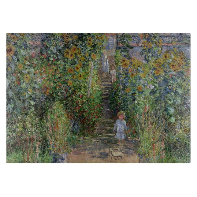 Monet Garden Vetheuil Impressionim Painting Cutting Board (Front)