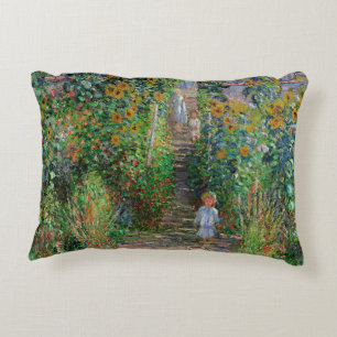 Monet Garden Vetheuil Impressionim Painting Decorative Cushion