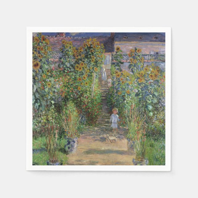 Monet Garden Vetheuil Impressionim Painting Napkin (Front)