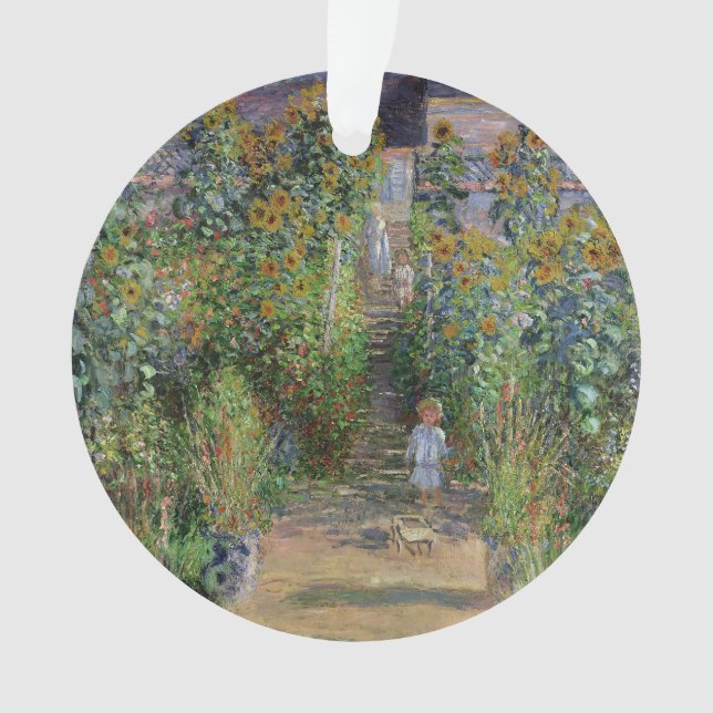 Monet Garden Vetheuil Impressionim Painting Ornament (Front)
