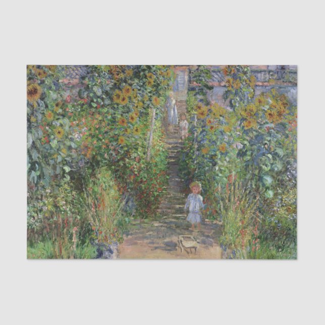 Monet Garden Vetheuil Impressionim Painting Tissue Paper (Front)