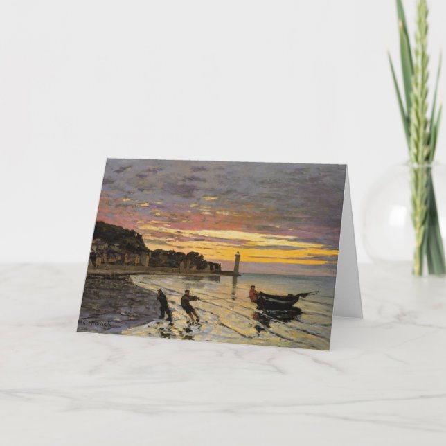 Monet - Hauling a Boat Ashore, fine art, Card (Front)
