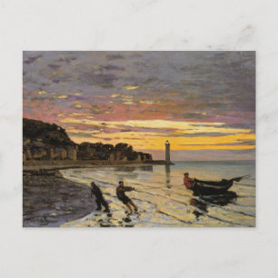 Monet - Hauling a Boat Ashore, fine art, Postcard